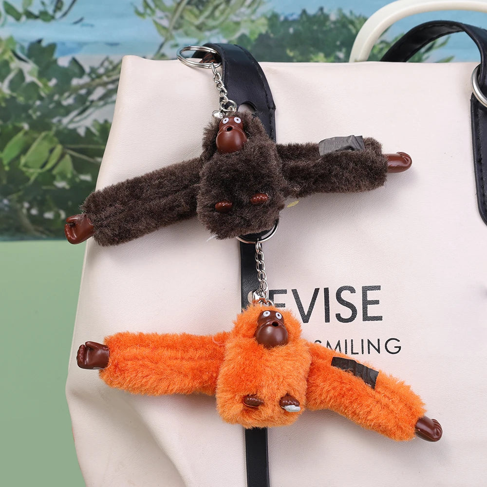 Gifts Creative Plush Monkey Keychain Gorilla Backpack Pendant Long Arm Animal Bag Pendants Key Ring Decoration Adult Child Doll Gifts