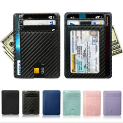 Slim RFID Blocking Leather Wallet Credit ID Card Holder Purse Money Case for Men Women Fashion Business Card Bag