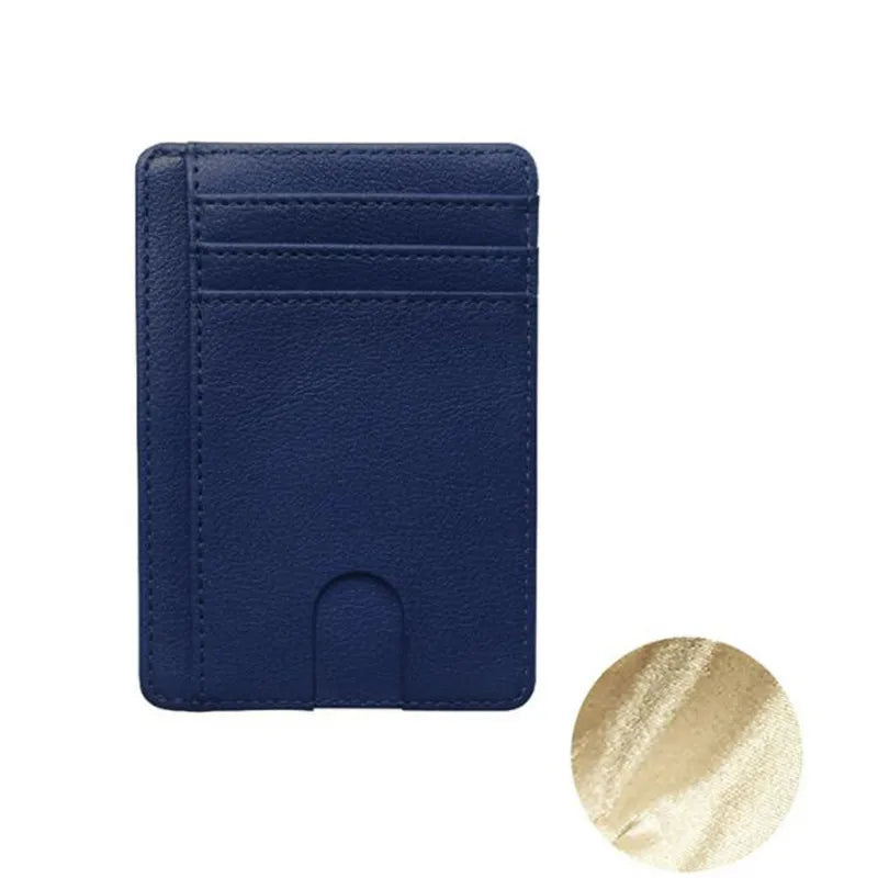 Slim RFID Blocking Leather Wallet Credit ID Card Holder Purse Money Case for Men Women Fashion Business Card Bag - Fashionner