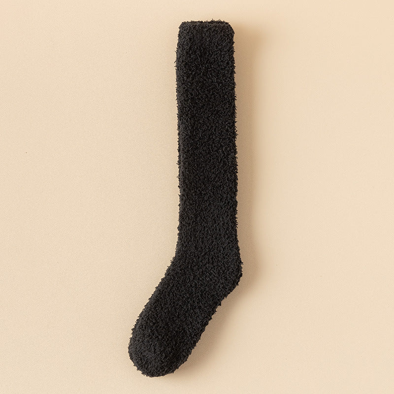 Coral Fleece Long Winter Fleece-lined Thickened Room Socks - Fashionner