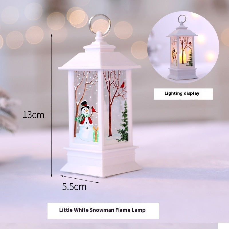 Christmas Portable Oil Lamp Santa Claus LED Night Lights Battery Powered Indoor Outdoor Hanging Lanterns Festive Party Decoration