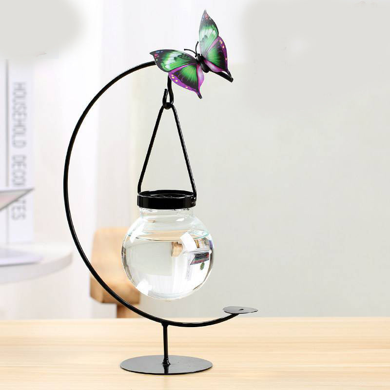 Creative Wrought Iron Table Decoration Hydroponic Vase