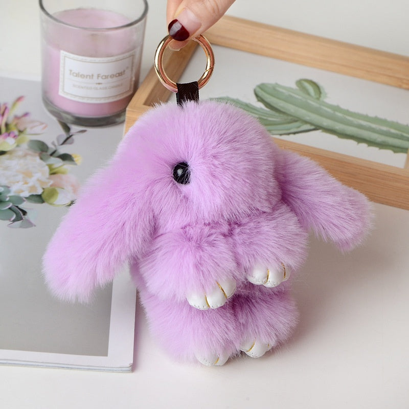 Rabbit Fur Pendant Car Key Ring Decoration