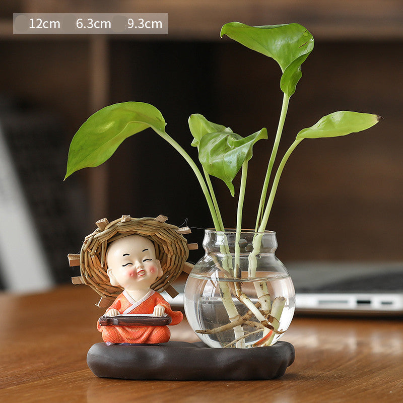 Green Radish Hydroponic Plant Pots And Utensils Transparent Desk Decorations Home Furnishings