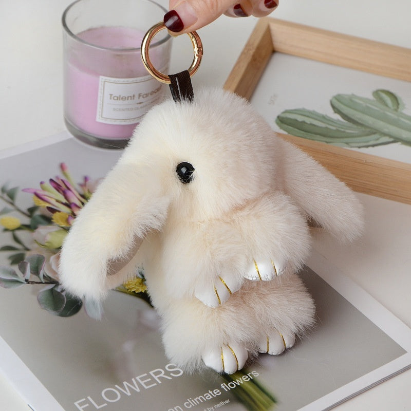 Rabbit Fur Pendant Car Key Ring Decoration