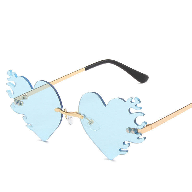 New Metal Frameless Love Flame Sunglasses