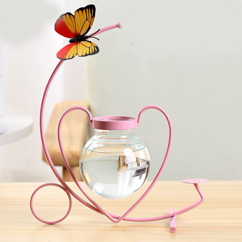 Creative Wrought Iron Table Decoration Hydroponic Vase