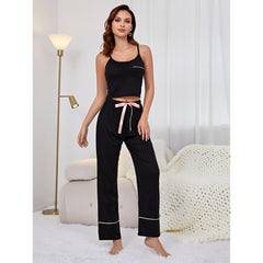 Solid Color Suspender Trousers Casual Ladies' Homewear