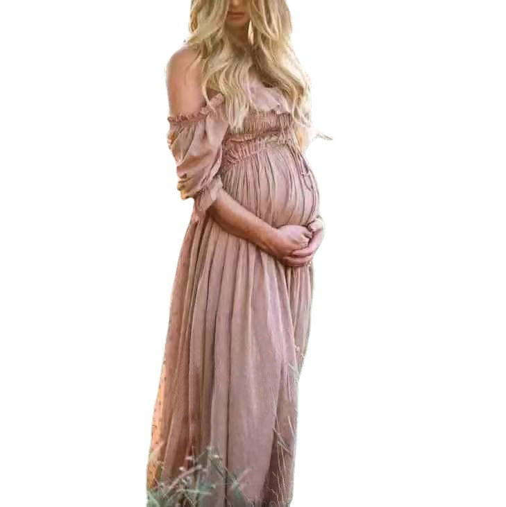 Women's Off-shoulder Dress For Pregnant Women - Fashionner