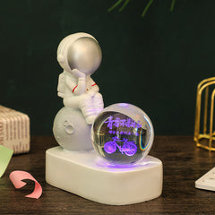 Creative Resin Astronaut Crystal Ball Glowing Night Light