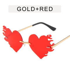 New Metal Frameless Love Flame Sunglasses