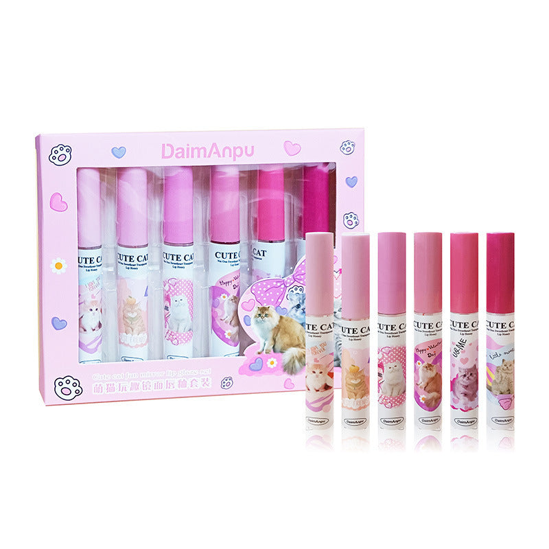 Six-color Mirror Lip Glaze Set Lip Gloss Natural Water Light