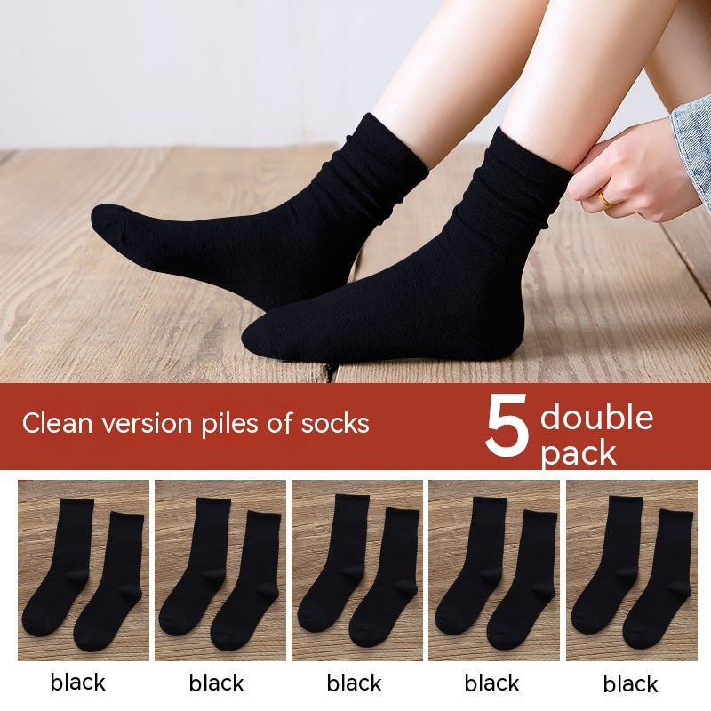 Non Pure Cotton High Tube Loafers And Socks - Fashionner