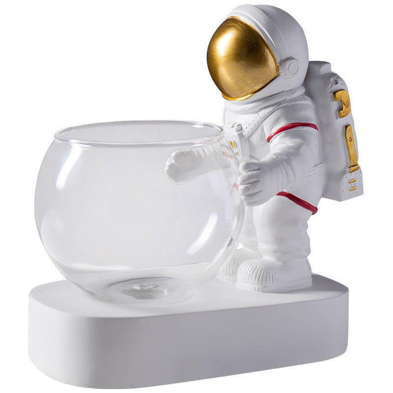 1 Astronaut Decoration Diver Hydroponic Glass Flowerpot Table Decoration