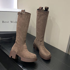 Chunky Heel Platform Long Boots Summer Boots For Women - Fashionner