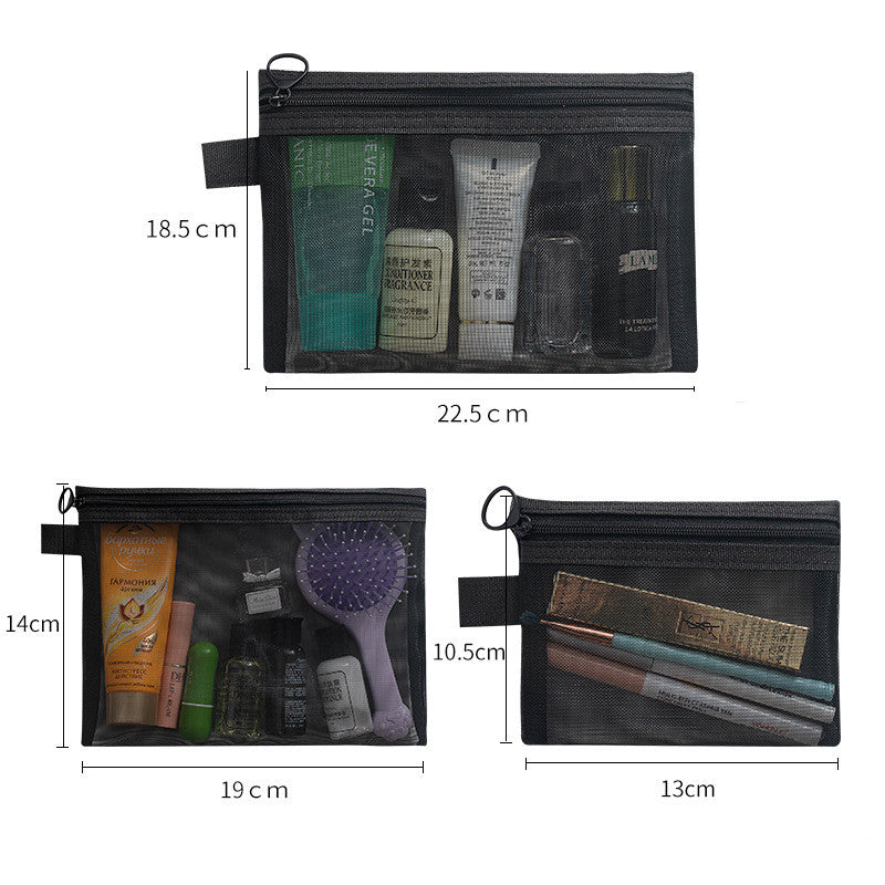 Transparent Mesh Cosmetics Storage Bag
