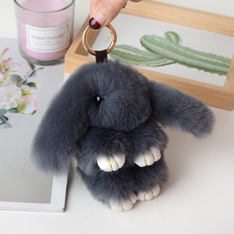 Rabbit Fur Pendant Car Key Ring Decoration