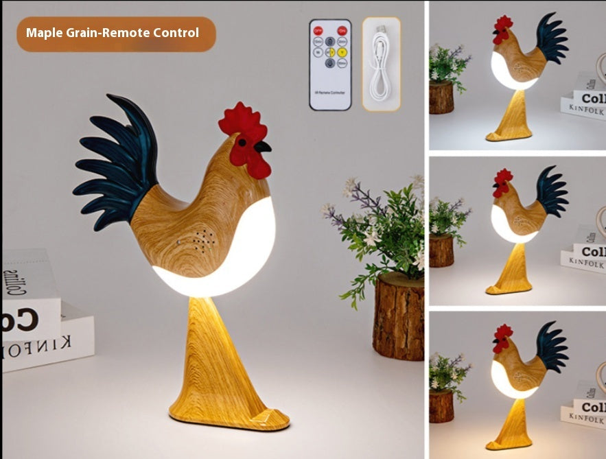 Creative USB Charging Rooster Decoration Table Lamp Home Decor