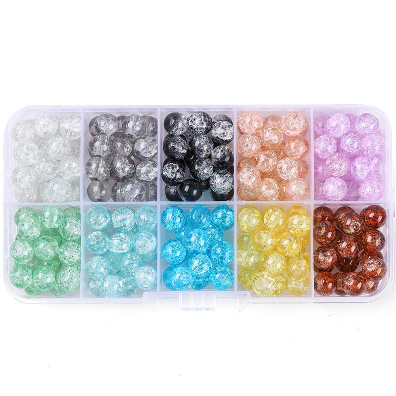 Glass Jelly Double Crystal Round Beads Material Package Handmade Diy Bracelet Accessories Set Box String Beads Materials