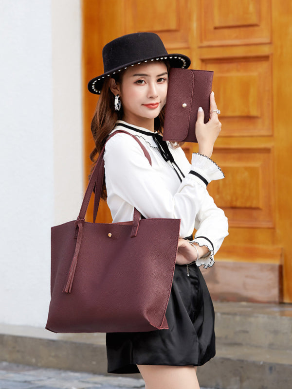 Tassel Zip Bag Large Capacity Shoulder Tote Bag